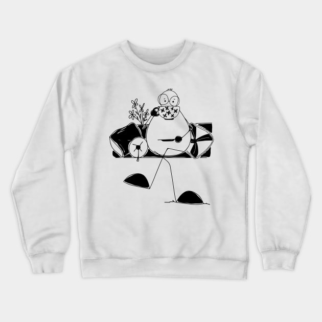 Tea Time minimalist line art Crewneck Sweatshirt by JindaibrahimArt